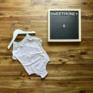 NWT SweetHoney Mary One Piece Swimsuit Ocean Isle Houndstooth Floral Pink 5